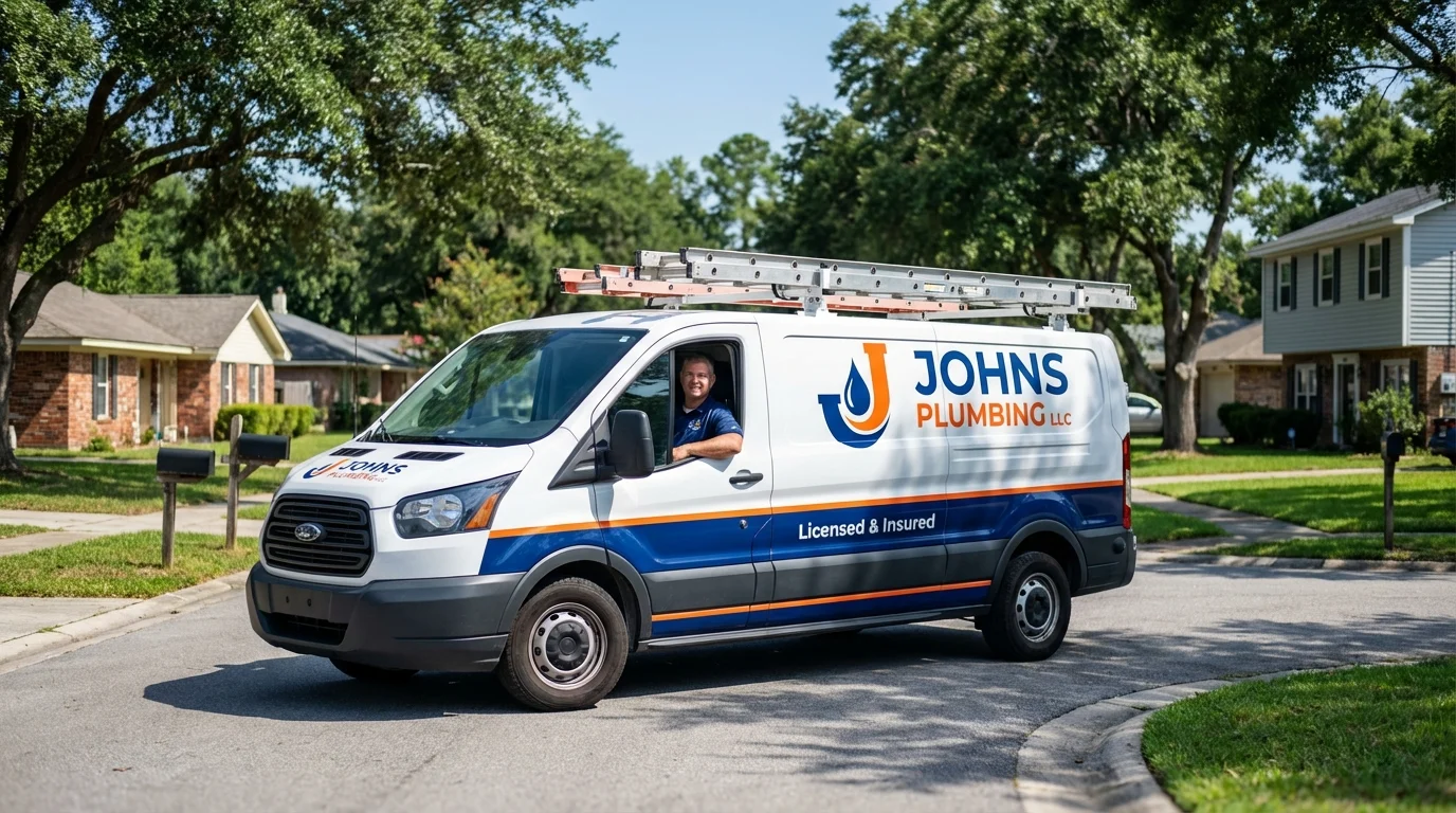 Johns Plumbing LLC service van in Silver Bay, MN