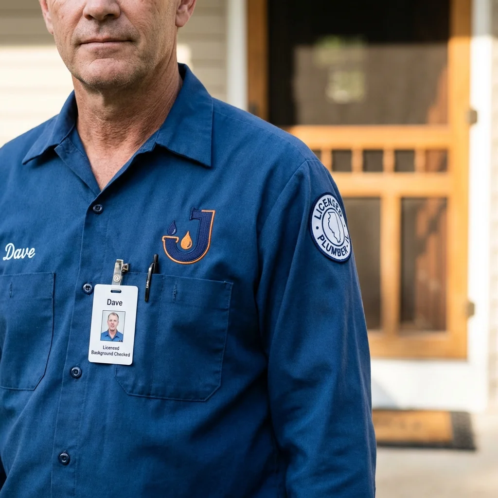 Licensed plumber showing ID badge in Silver Bay, MN