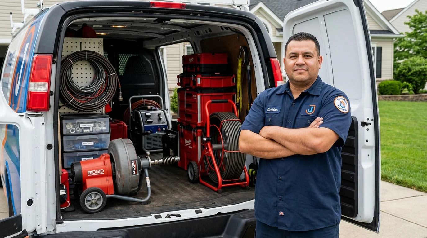 Professional drain cleaning equipment and Johns Plumbing LLC plumber in Silver Bay