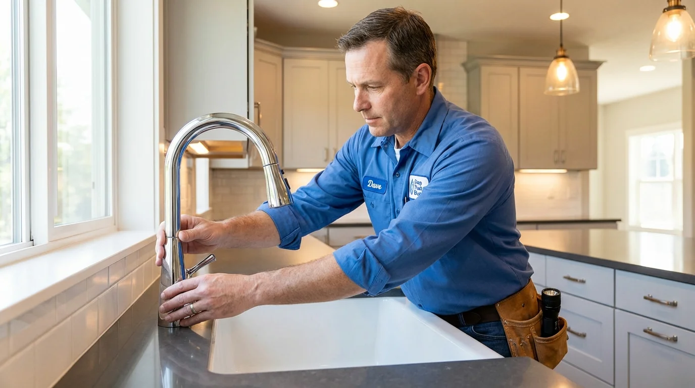 Kitchen faucet installation by Johns Plumbing LLC in Silver Bay