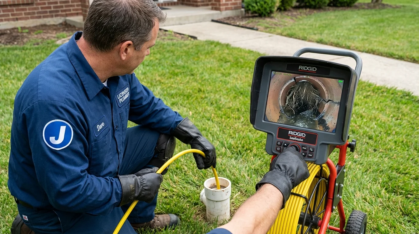 Sewer camera inspection being performed by Johns Plumbing LLC in Silver Bay